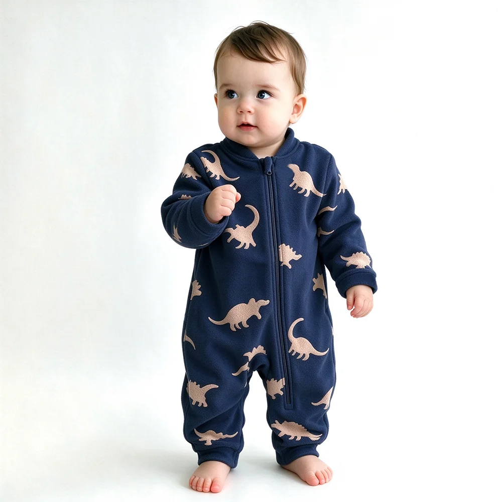 부드럽고 따뜻한 아기용 플리스 원피스, 귀여운 만화 공 - Cotton Baby Onesies Zipper 리뷰 및 가격